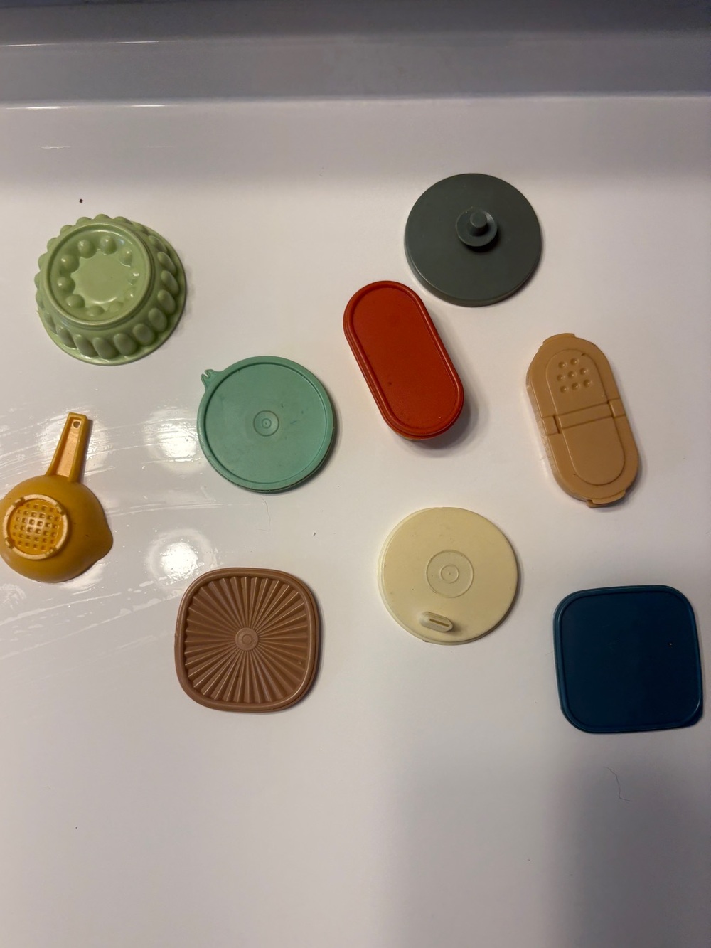 Vintage Tupperware fridge magnets assorted